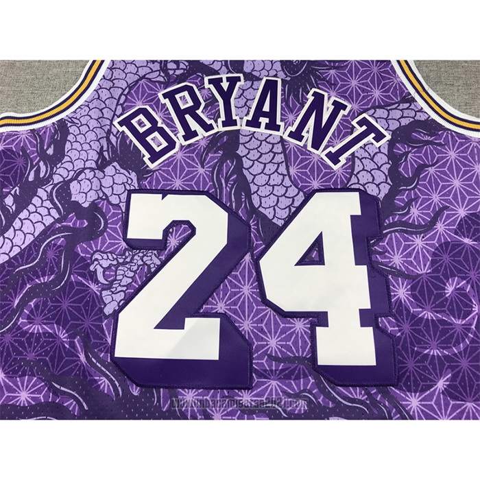 Camiseta Los Angeles Lakers Kobe Bryant #24 Asian Heritage Throwback 1996-97 Violeta